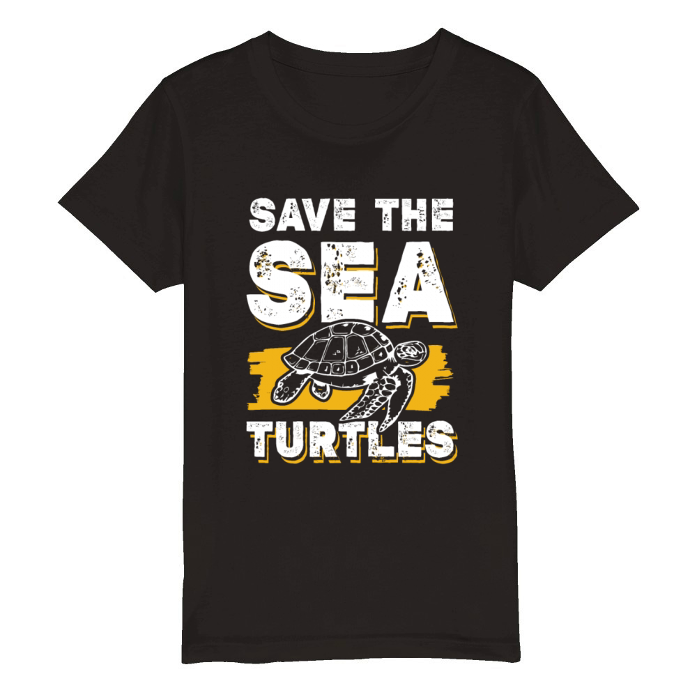 save the ocean turtle Organic Kids Crewneck T-shirt