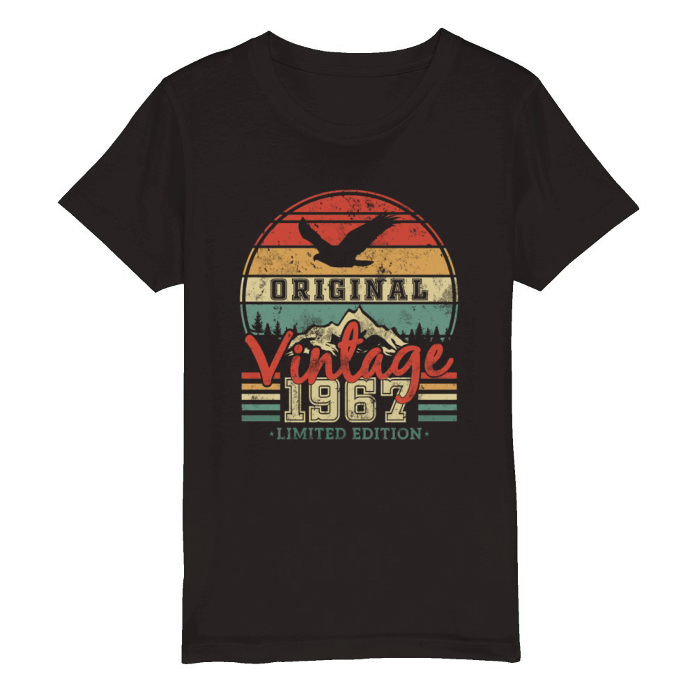 Vintage 1967 Birthday Gift Organic Kids Crewneck T-shirt