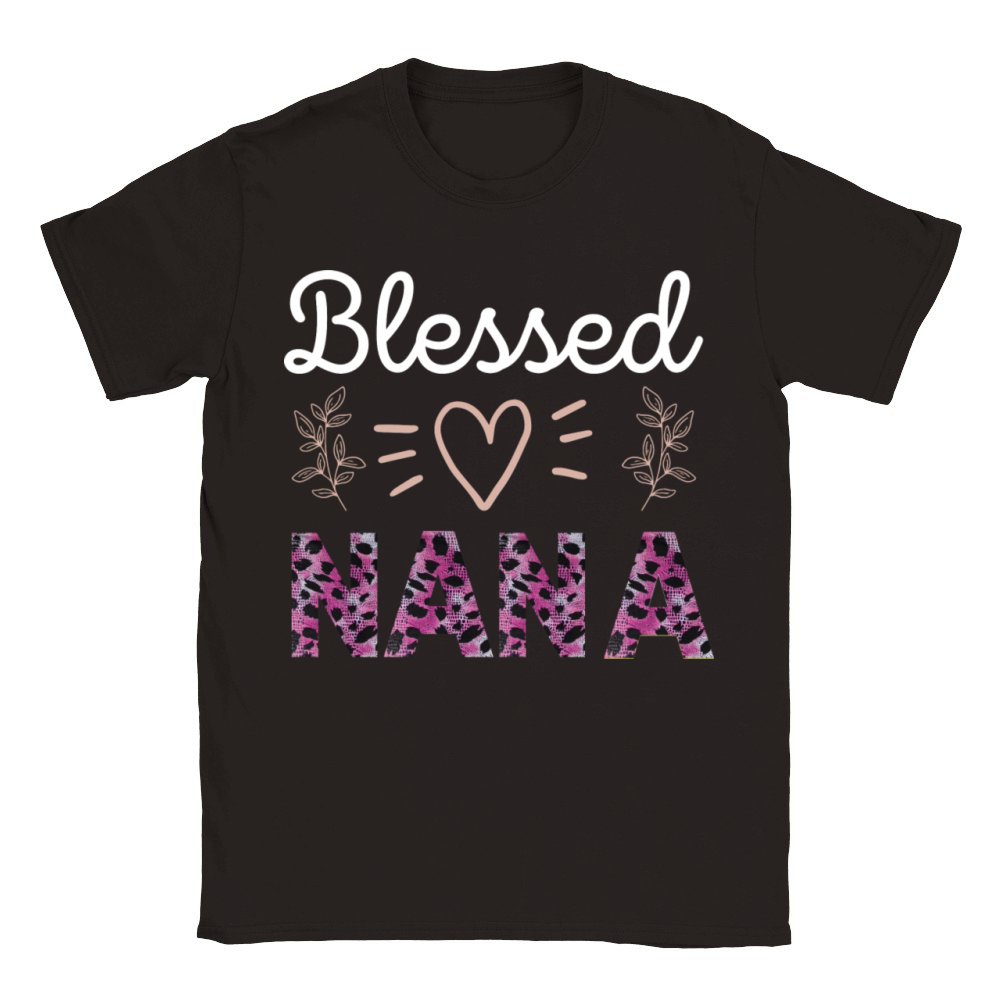 Blessed Nana Design For Women Quotes Animal Print Classic Kids Crewneck T-shirt