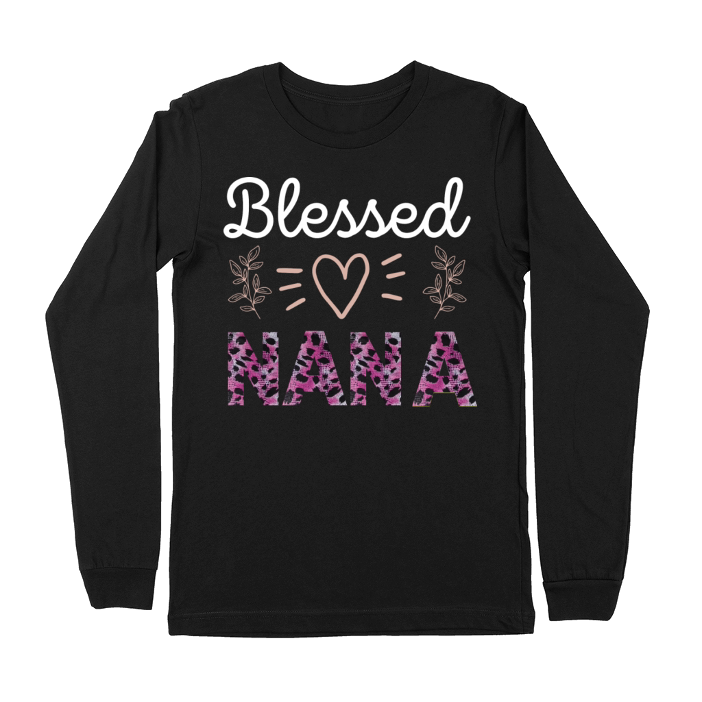 Blessed Nana Design For Women Quotes Animal Print Premium Long Sleeve