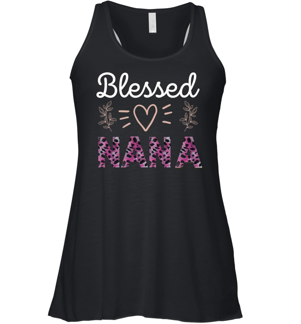 Blessed Nana Design For Women Quotes Animal Print Women's Flowy Tank Top