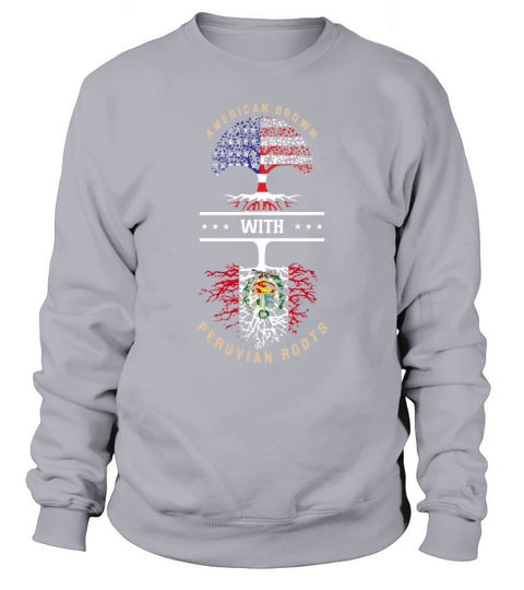 Peruvian American Flag Patriot Roots Sweatshirt Unisex