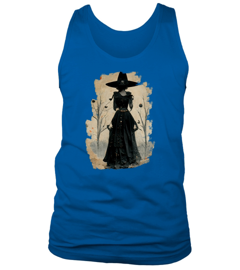 Halloween Vintage Chic Victorian Witch Silhouette Tank Top Unisex