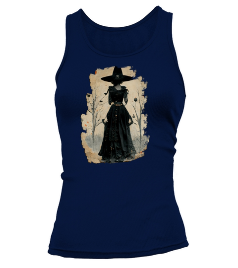 Halloween Vintage Chic Victorian Witch Silhouette Tank top Woman
