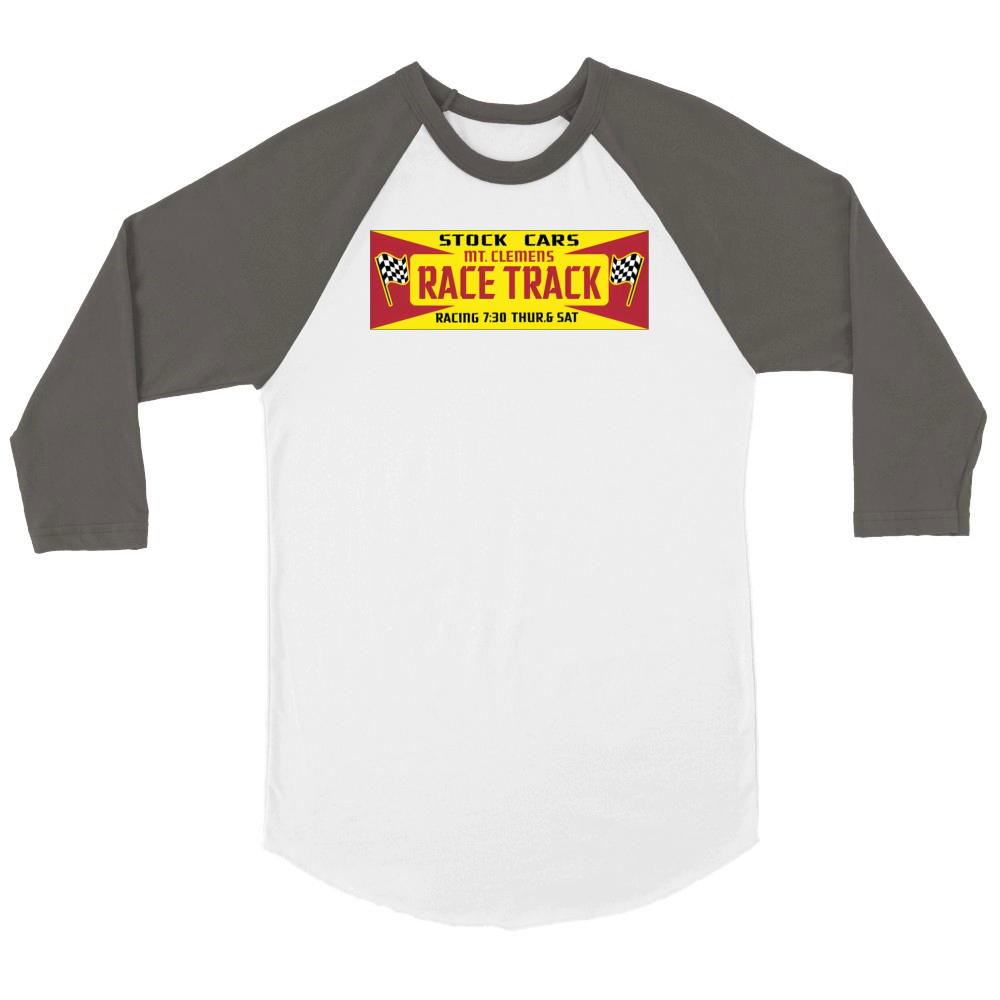 Mt Clemens Race Track Unisex ¾ sleeve Raglan T-shirt