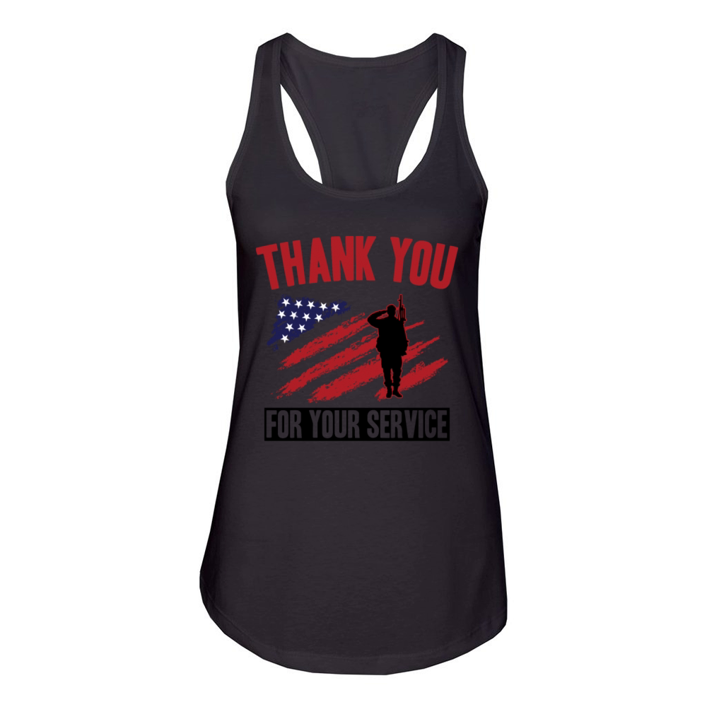 Veterans Day Thank You For Your Service Women's Racerback Tank