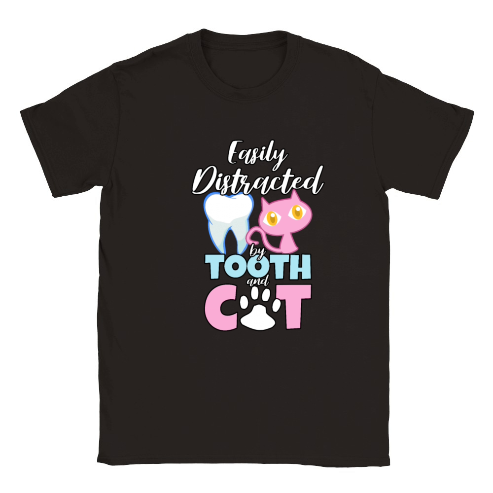 Easily Distracted By Tooth And C at Classic Kids Crewneck T-shirt
