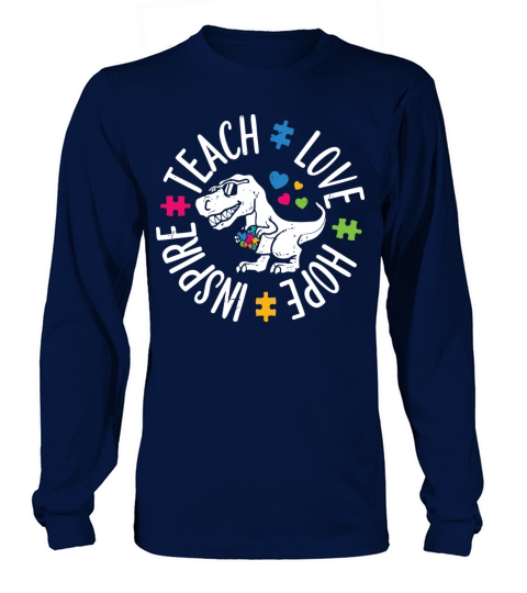 Kids Autism Awareness Trex Dino Baby Boy Long sleeved Unisex