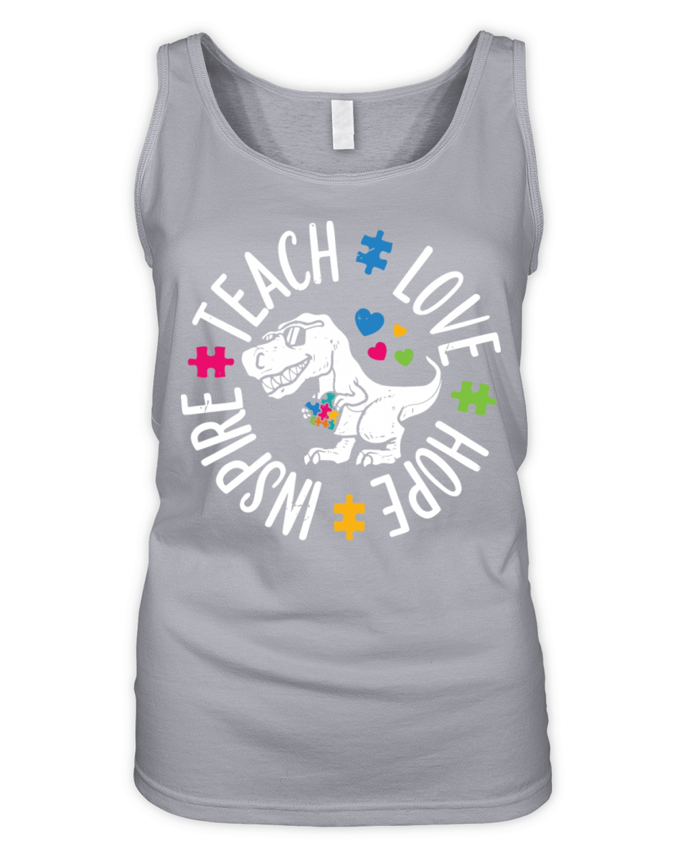 Kids Autism Awareness Trex Dino Baby Boy Organic Women's Tank Top