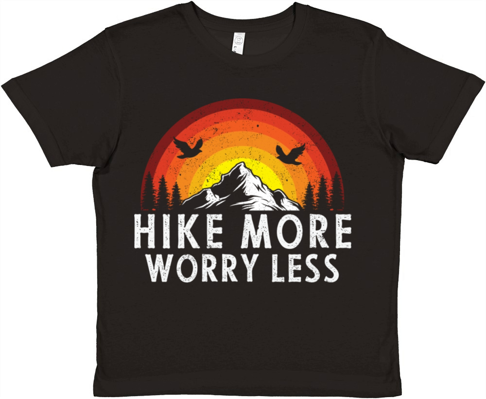 Hike More Worry Less Premium Kids Crewneck T-shirt
