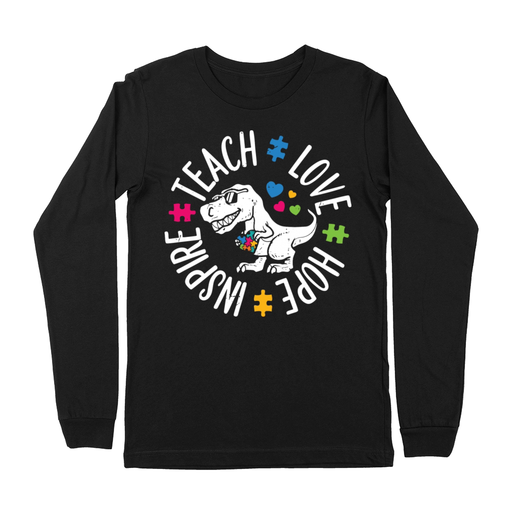 Kids Autism Awareness Trex Dino Baby Boy Premium Long Sleeve