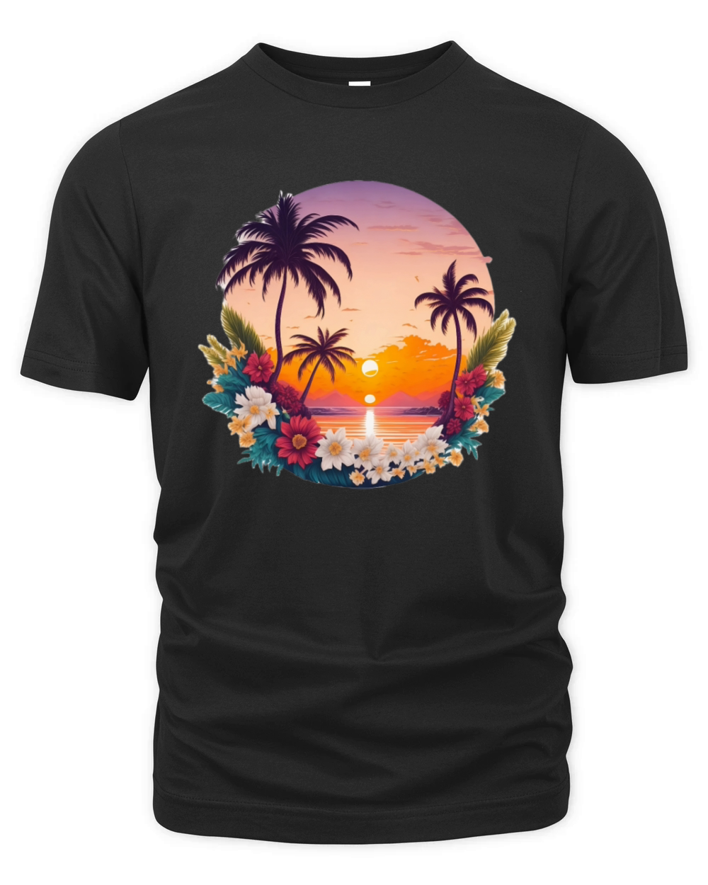 beautiful sunset summer with palm tree Organic Unisex T-shirt