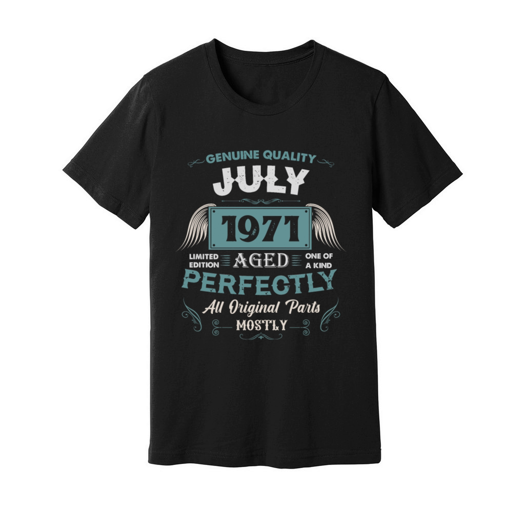 July 1971 Vintage Birthday Present Unisex Jersey Tee