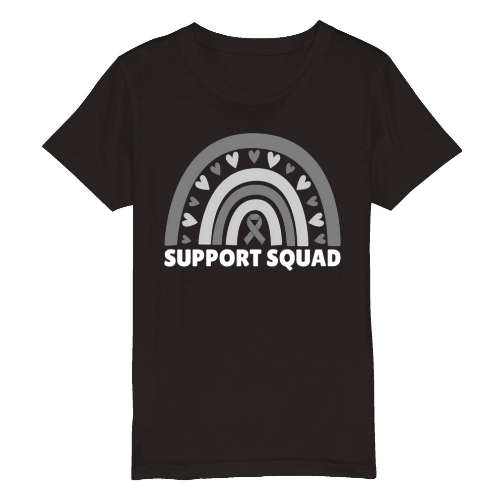 Support Squad Brain Cancer Brain Tumor Awareness R Organic Kids Crewneck T-shirt