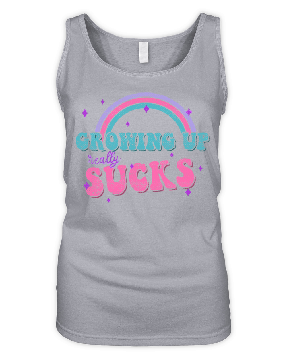Growing Up Really Sucks Quote Rainbow Funny Pastel Organic Women's Tank Top