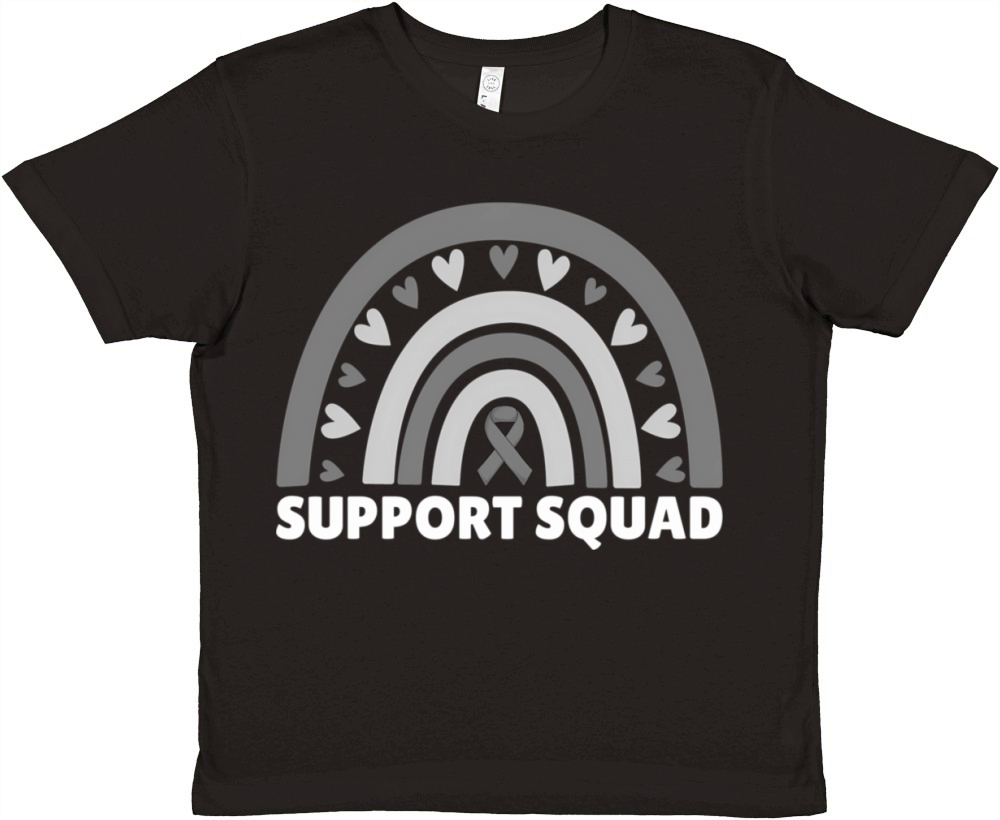 Support Squad Brain Cancer Brain Tumor Awareness R Premium Kids Crewneck T-shirt