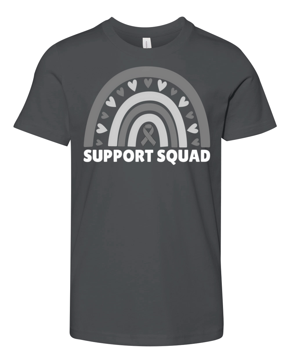 Support Squad Brain Cancer Brain Tumor Awareness R Youth Unisex Jersey Tee