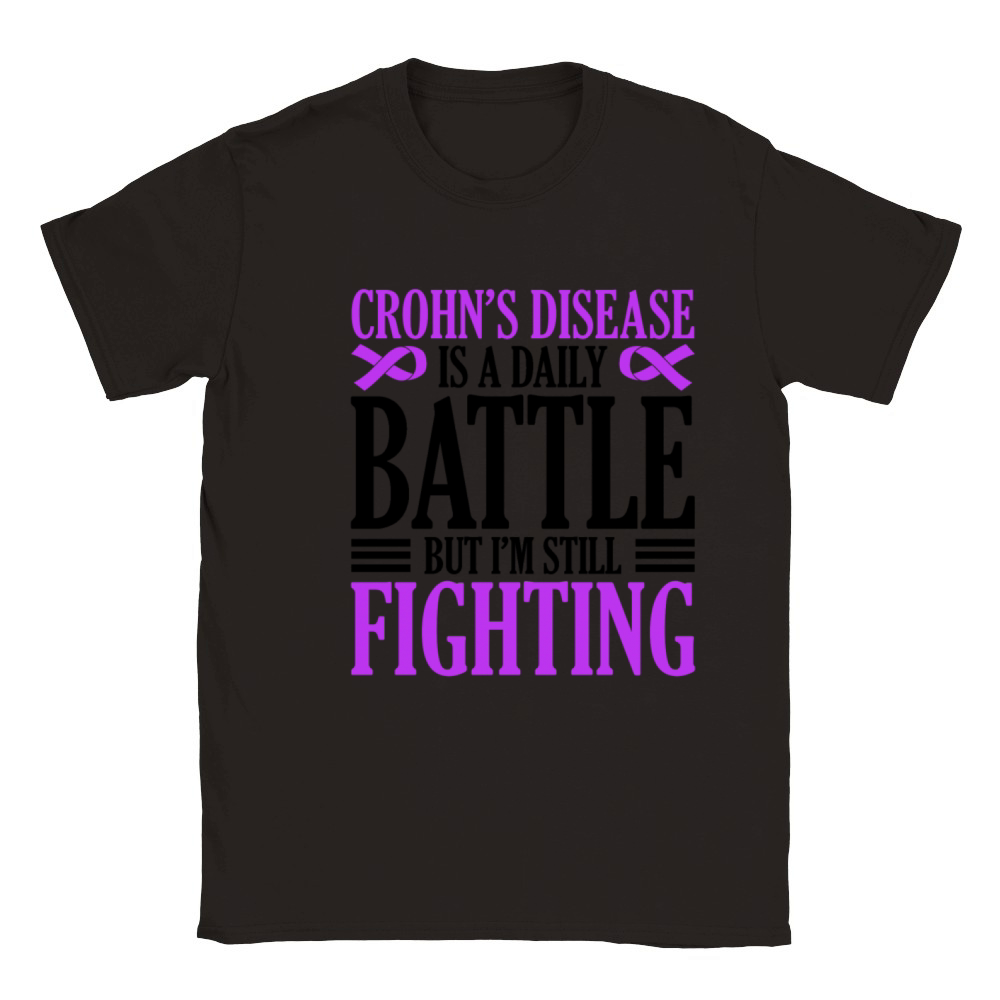 Crohns Disease Is A Daily Battle Stomach Ulcer Classic Kids Crewneck T-shirt