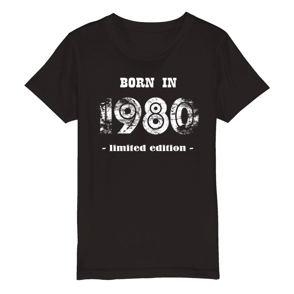 BORN IN 1980 - limited edition Organic Kids Crewneck T-shirt