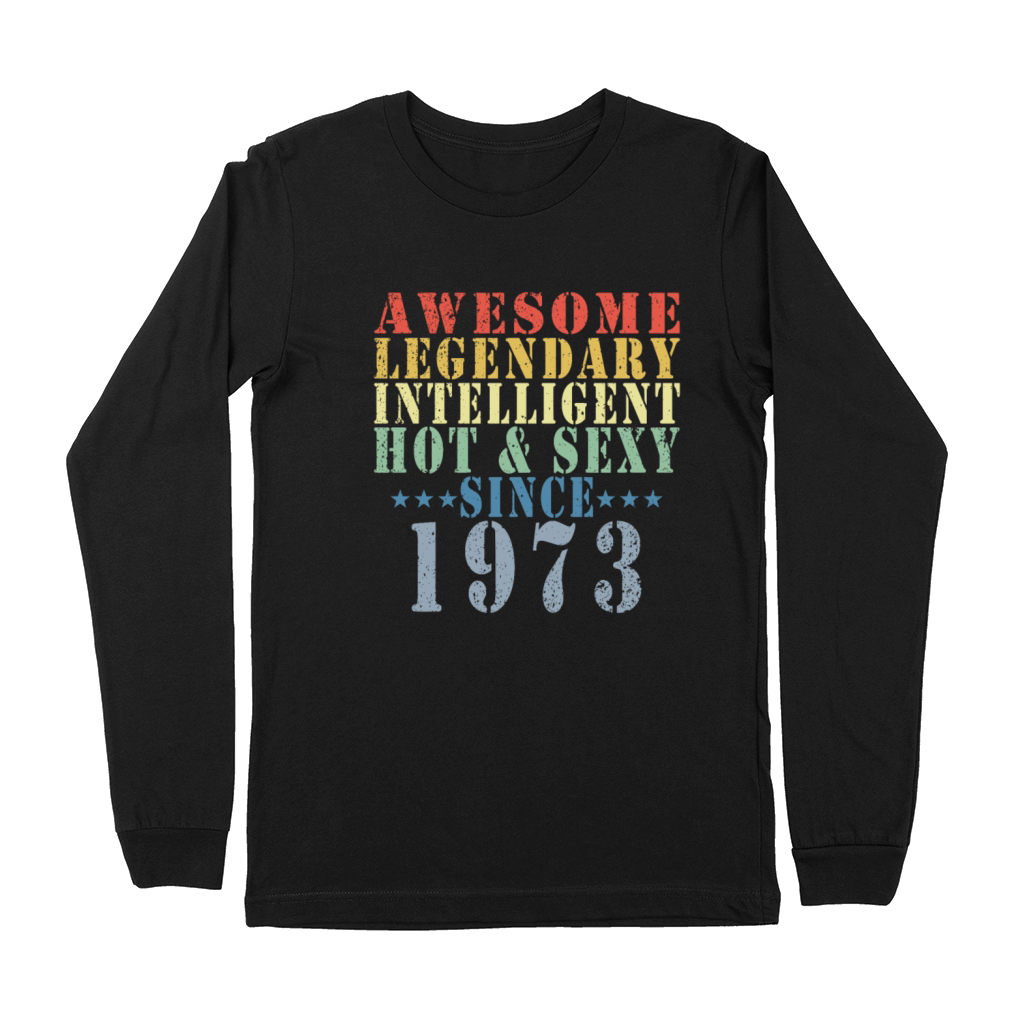 50th Birthday Man June Vintage 1973 Awesome Premium Long Sleeve