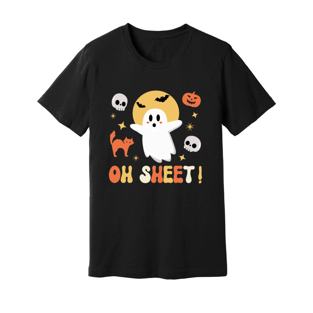 Funny Halloween Oh Sheet Retro Cute Ghost Costume Unisex Jersey Tee