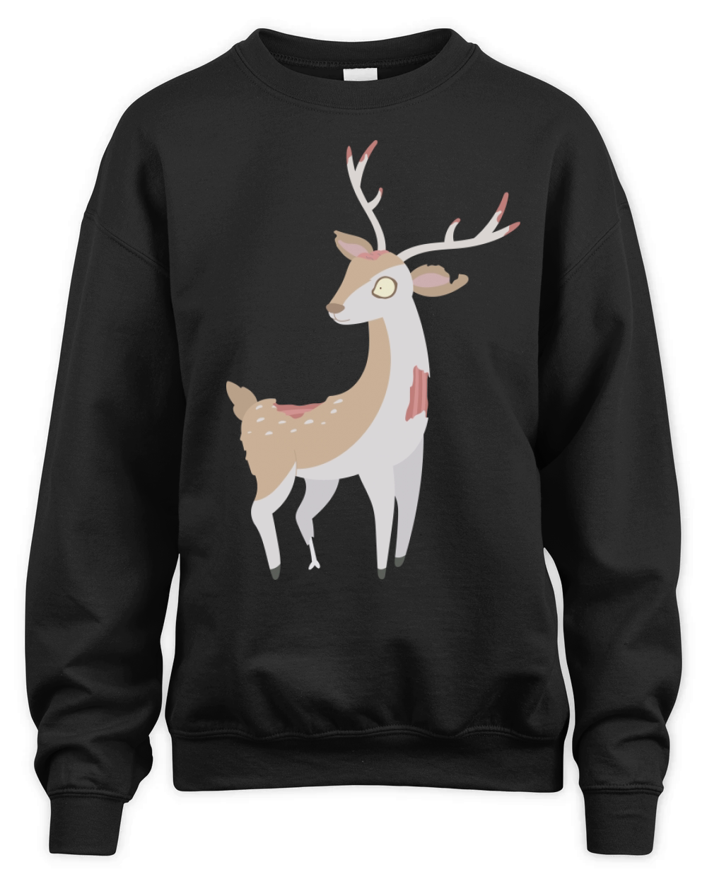 Zombie Deer Cartoon Funny Halloween Zombie Unisex Premium Crewneck Sweatshirt