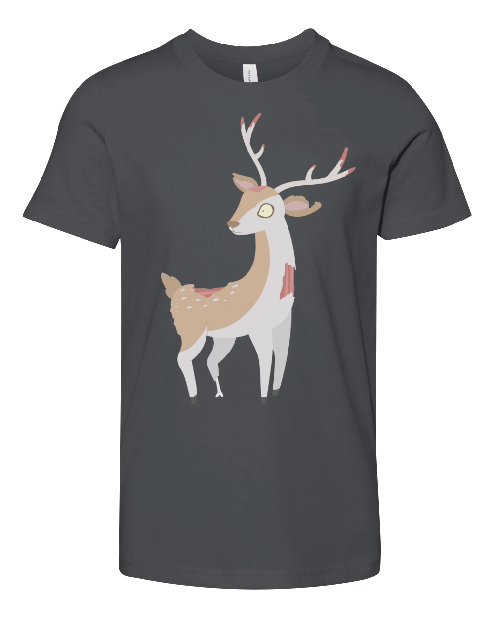 Zombie Deer Cartoon Funny Halloween Zombie Youth Unisex Jersey Tee