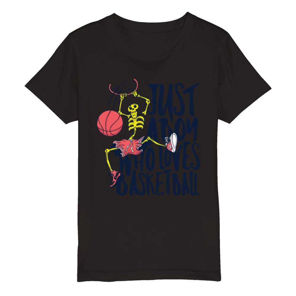 Skeleton Basketball Sport A Skeleton Playing Organic Kids Crewneck T-shirt