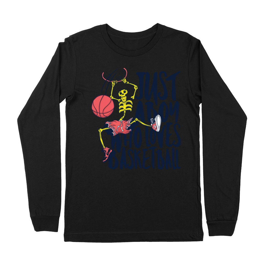 Skeleton Basketball Sport A Skeleton Playing Premium Long Sleeve