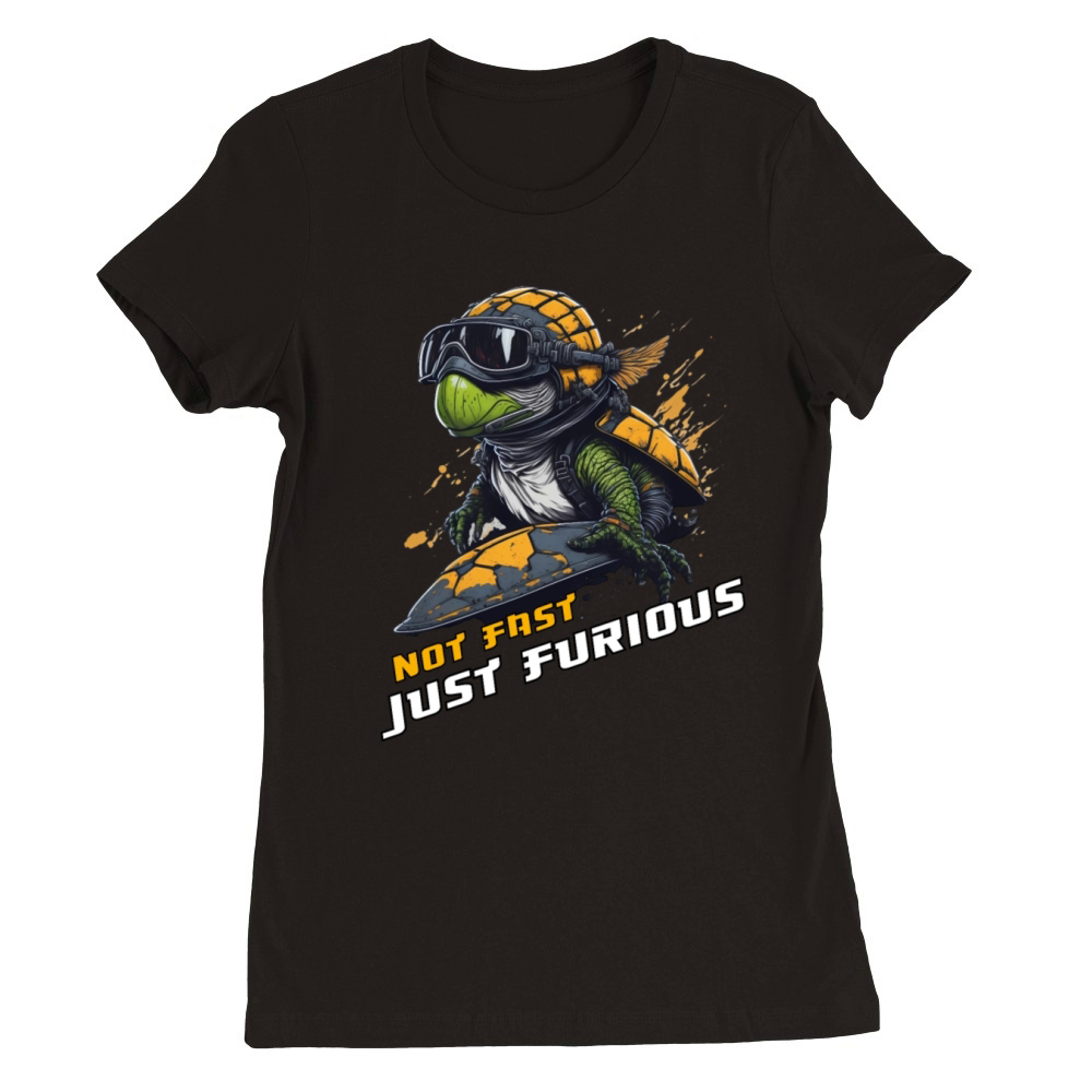 not fast just furious shirt racing turtle shirt Premium Womens Crewneck T-shirt