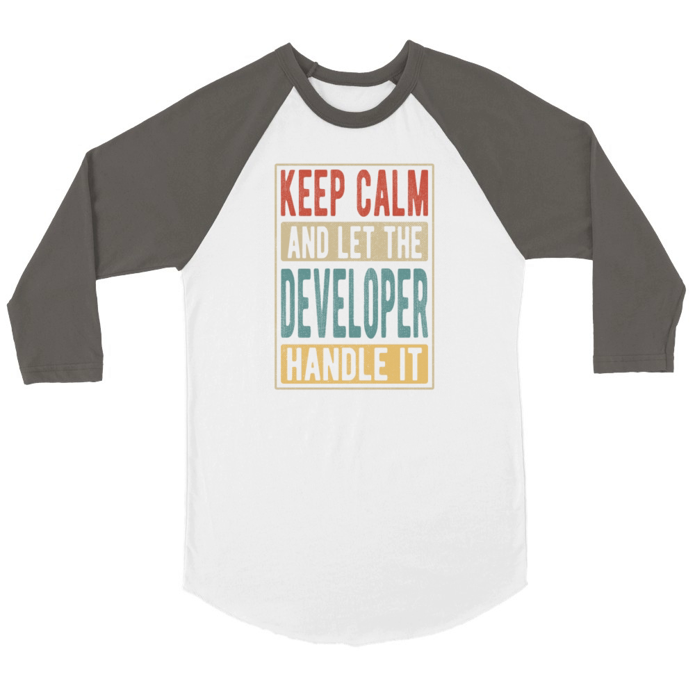Developer Retro Gift Unisex ¾ sleeve Raglan T-shirt