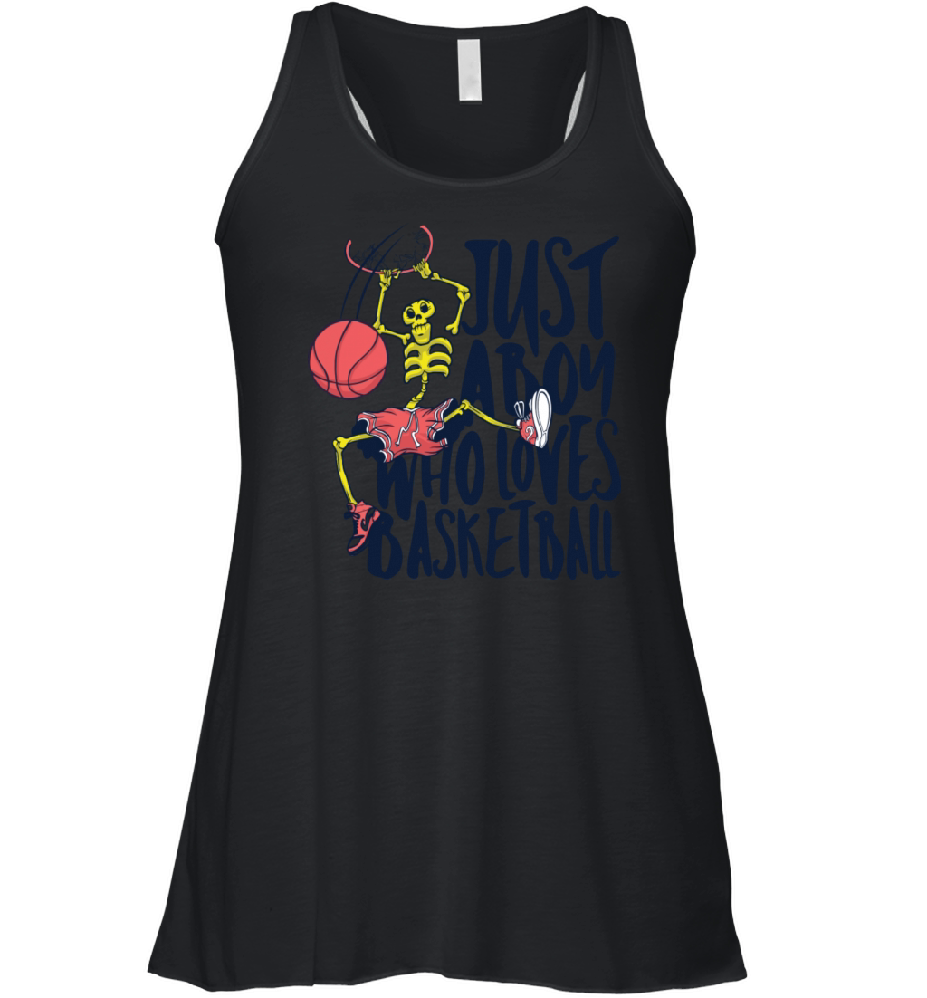 Skeleton Basketball Sport A Skeleton Playing Women's Flowy Tank Top