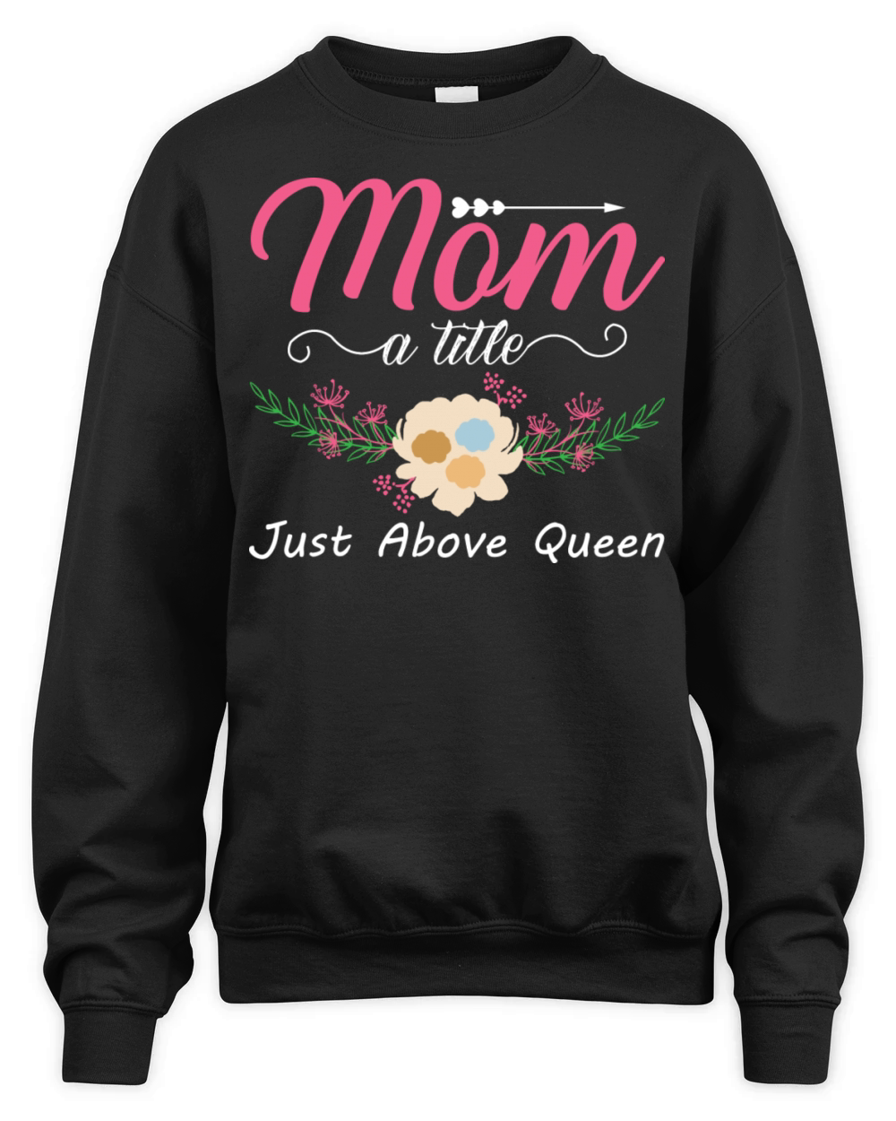 Mom A Title Just Above Queen For Mother For Mom Unisex Premium Crewneck Sweatshirt