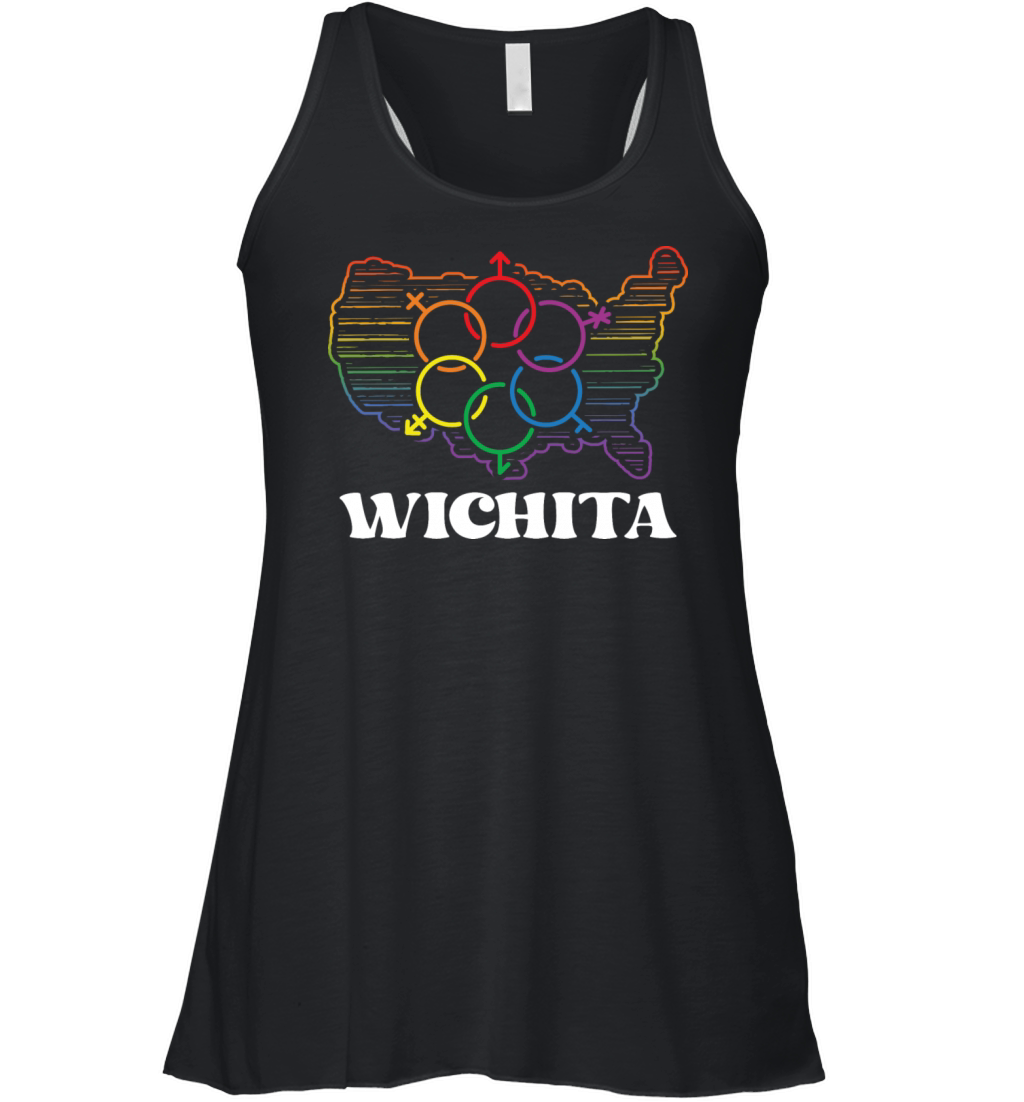 Wichita Pride Month Pride Flag LGBT Community LGBT Women's Flowy Tank Top