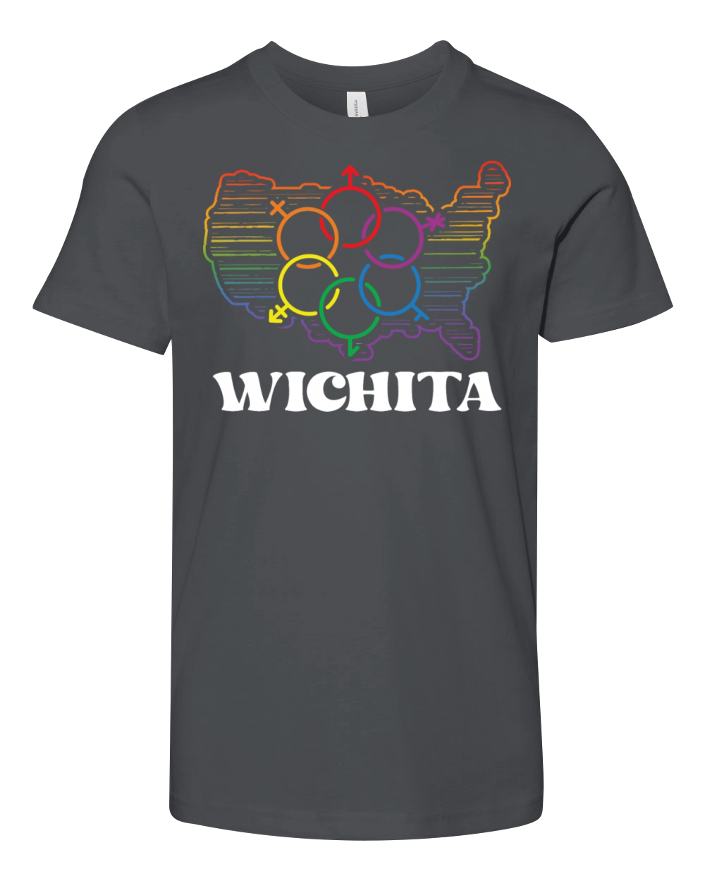 Wichita Pride Month Pride Flag LGBT Community LGBT Youth Unisex Jersey Tee