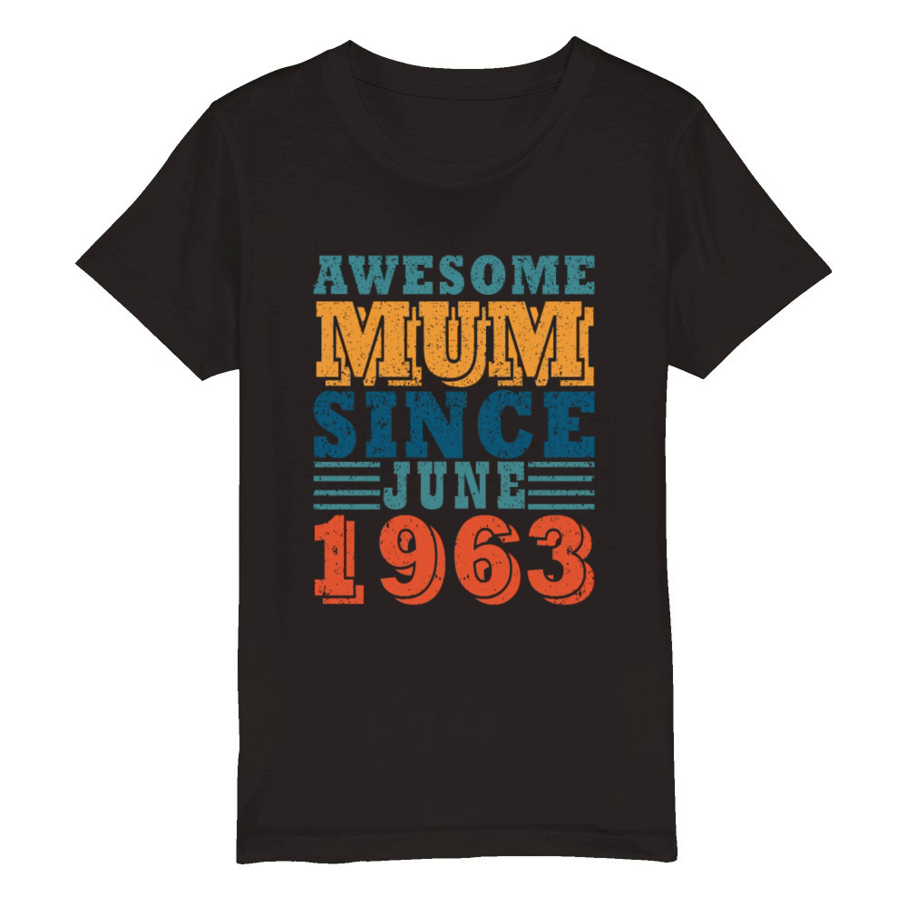 Mum June 1963 vintage Organic Kids Crewneck T-shirt