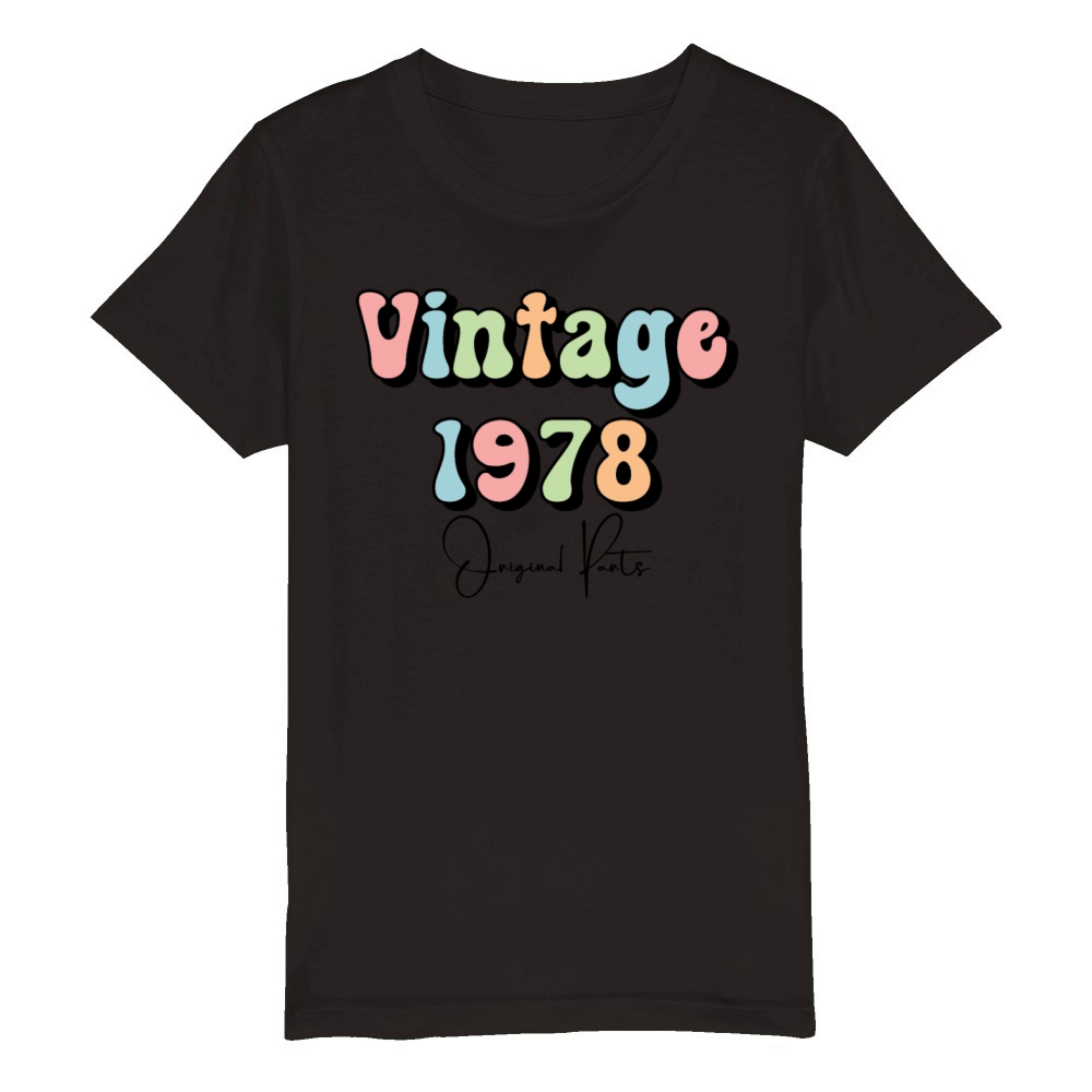 Vintage 1978 Organic Kids Crewneck T-shirt