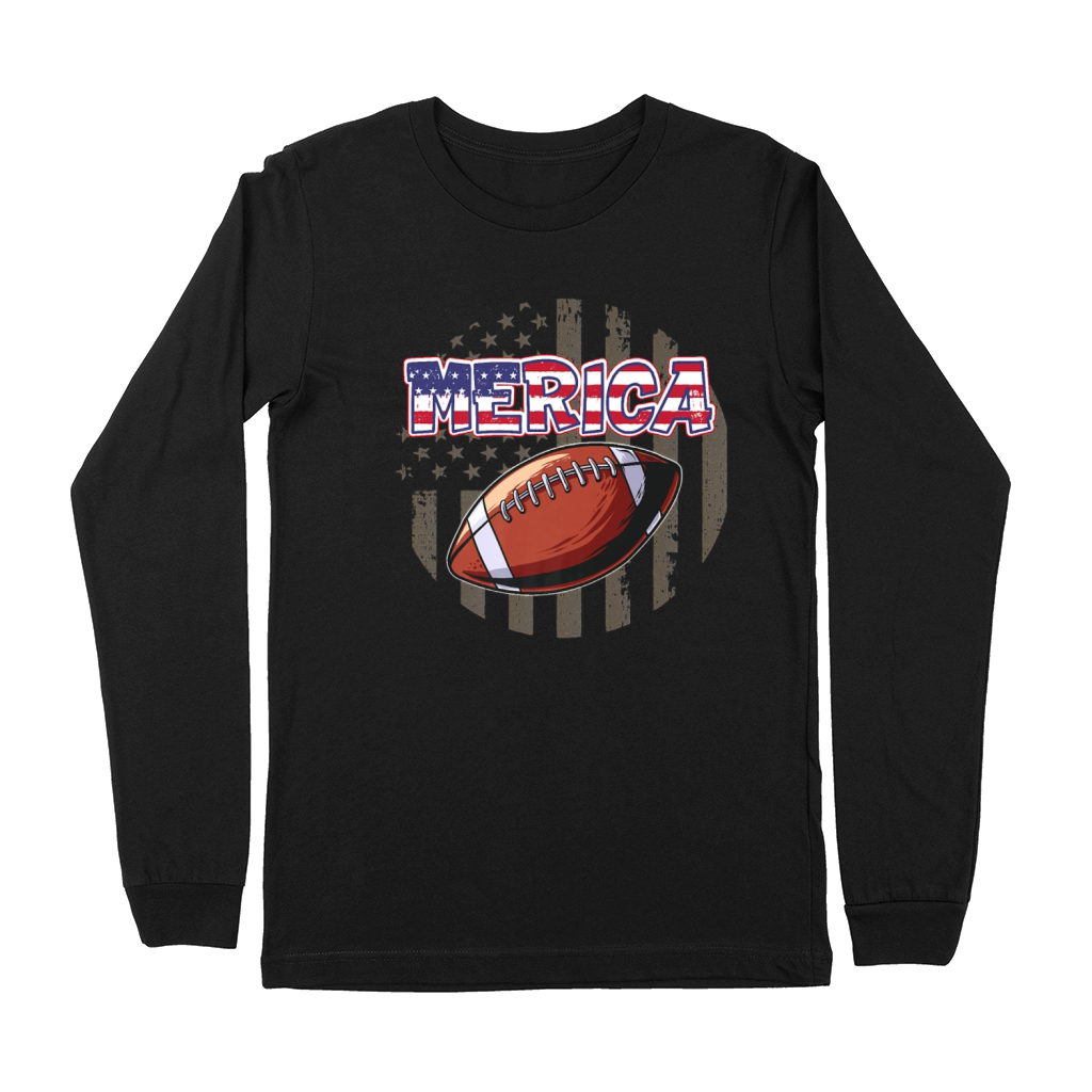 American Football Patriotic 4th of July USA Flag Premium Long Sleeve