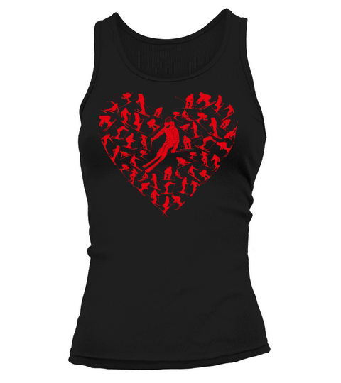 Heart Full Ski Winter Sport Lovers Valentine Gift Tank top Woman