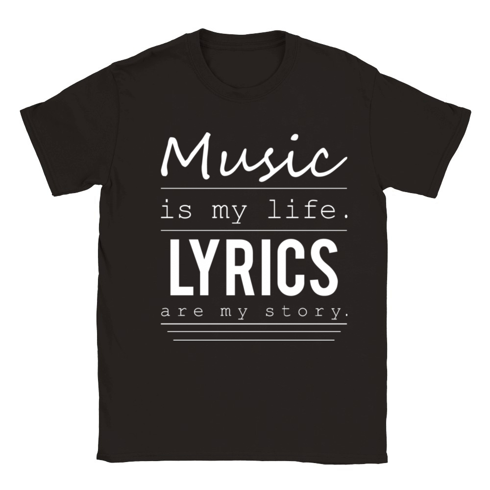 Music is my life lyrics are my story Classic Kids Crewneck T-shirt