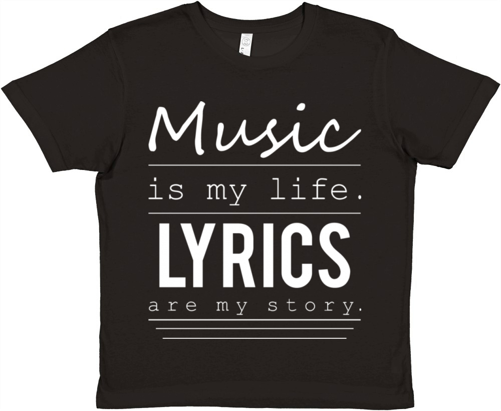Music is my life lyrics are my story Premium Kids Crewneck T-shirt