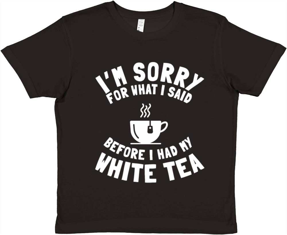 White Tea Lover Saying Love Drinking Tea Premium Kids Crewneck T-shirt