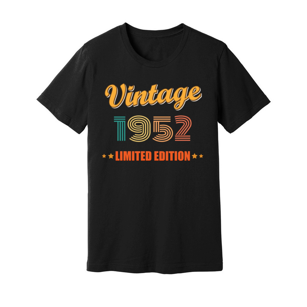 Vintage 1952 Limited Edition Birthday Idea Unisex Jersey Tee