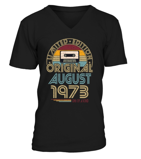 50th birthday august 1973 original 1973 V-Neck T-shirt