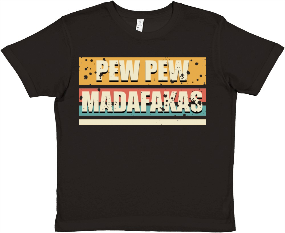 Vintage Pew Pew Madafakas Retro Funny Premium Kids Crewneck T-shirt