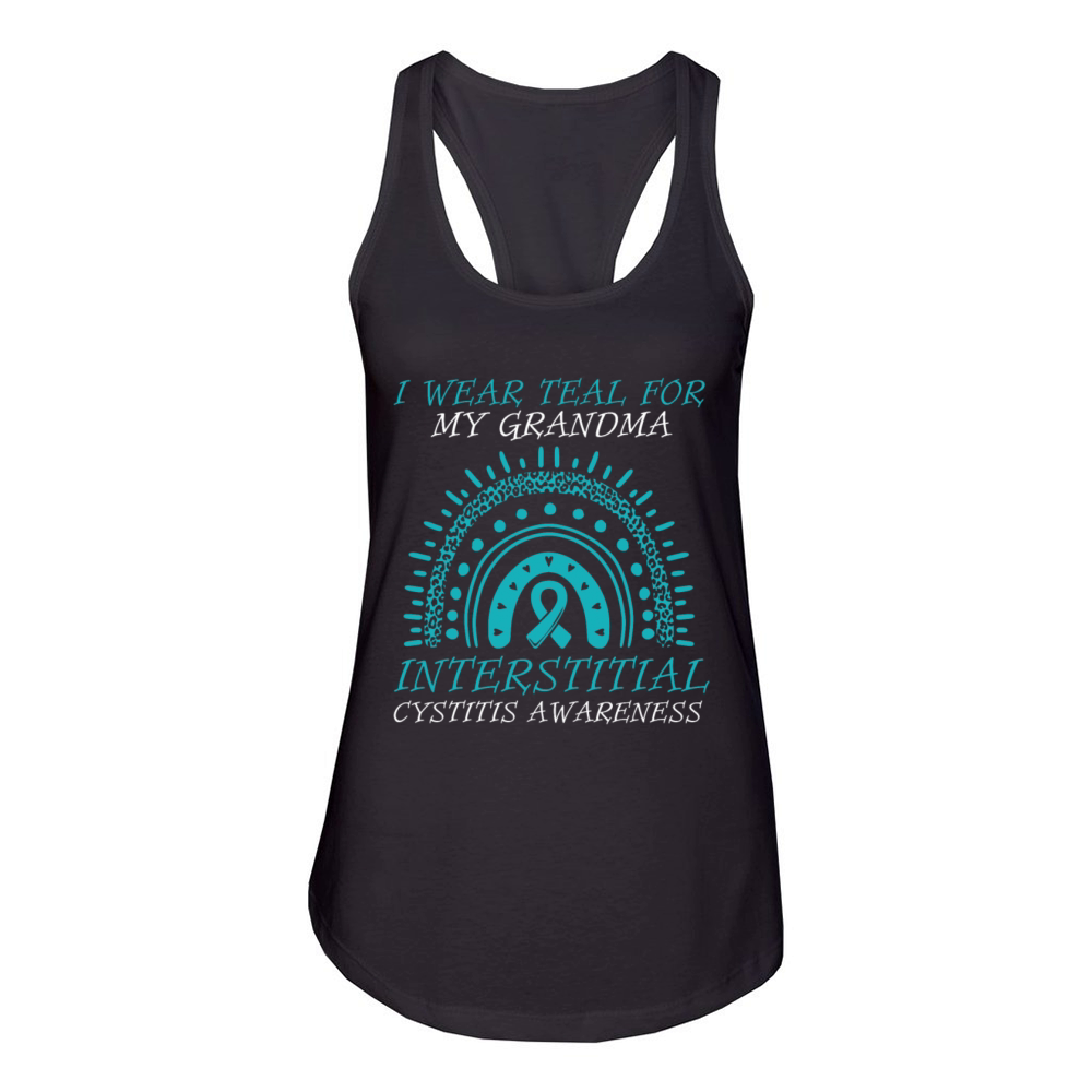 I Wear Teal For My Grandma Interstitial Cystitis Women's Racerback Tank