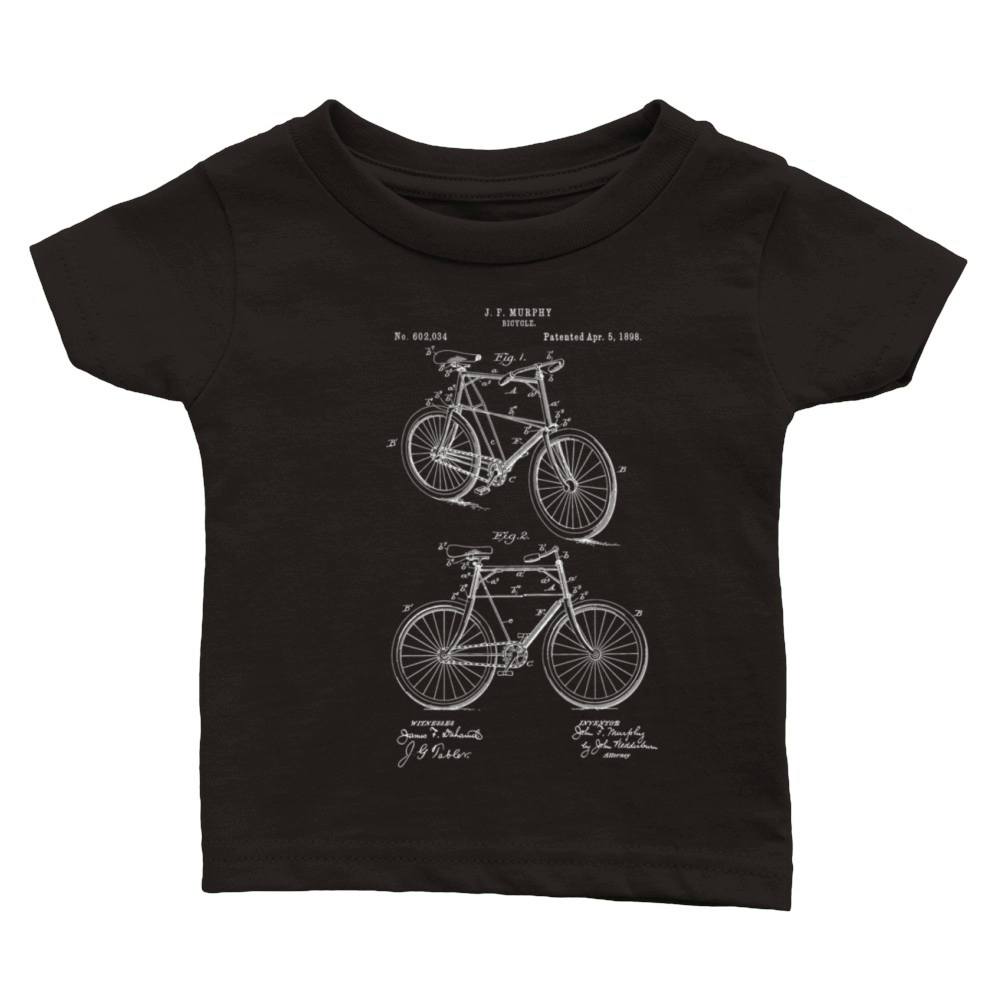Patent Print 1898 Bicycle Cycling Classic Baby Crewneck T-shirt