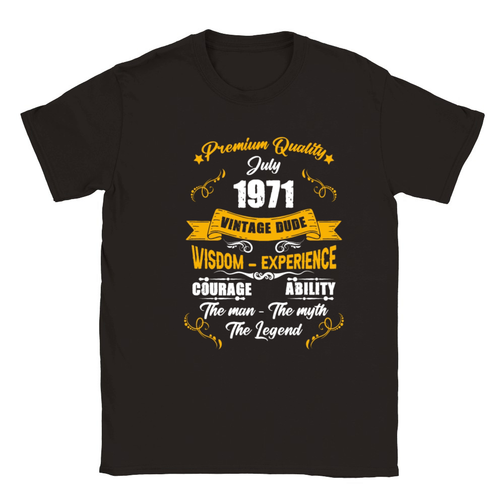 July 1971 Vintage Birthday Present Classic Kids Crewneck T-shirt