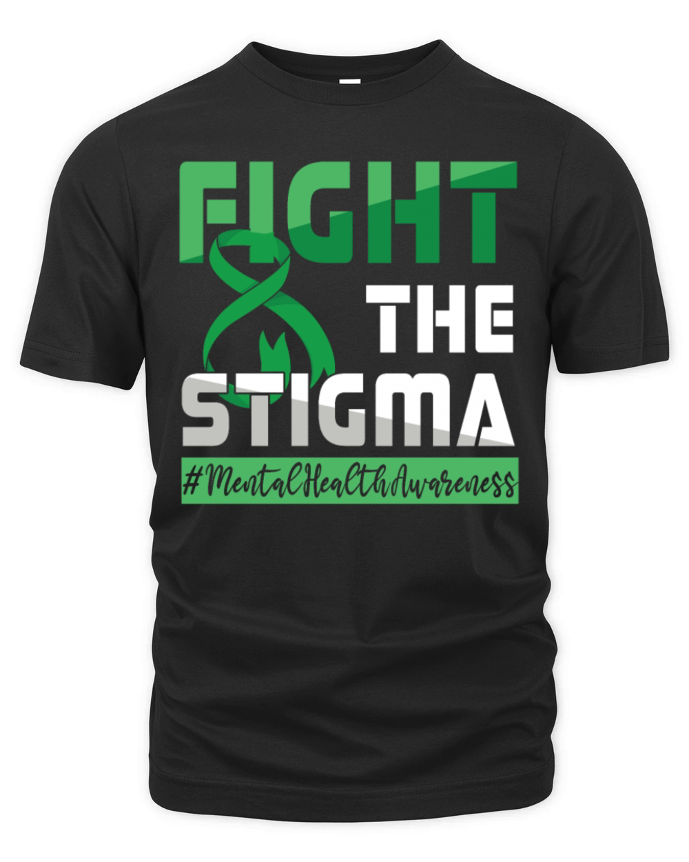 Fight Stigma Green Mental Health Awareness Month Organic Unisex T-shirt