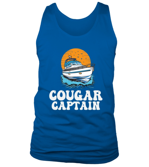 Cougar Captain Funny Boat Owner Lake Life Pontoon Tank Top Unisex